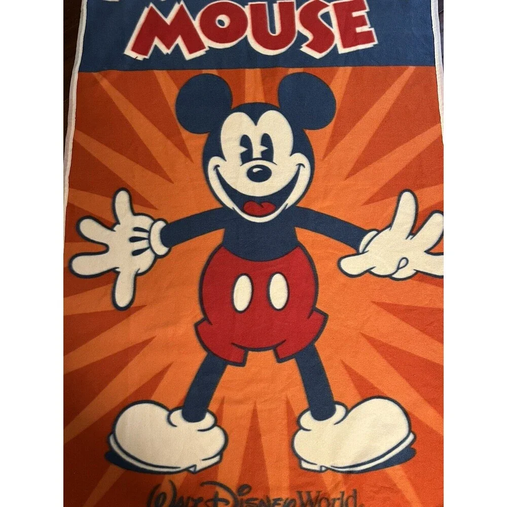 Vintage Mickey Mouse Disney Parks Fleece Throw/ Blanket Walt Disney Soft Blanket